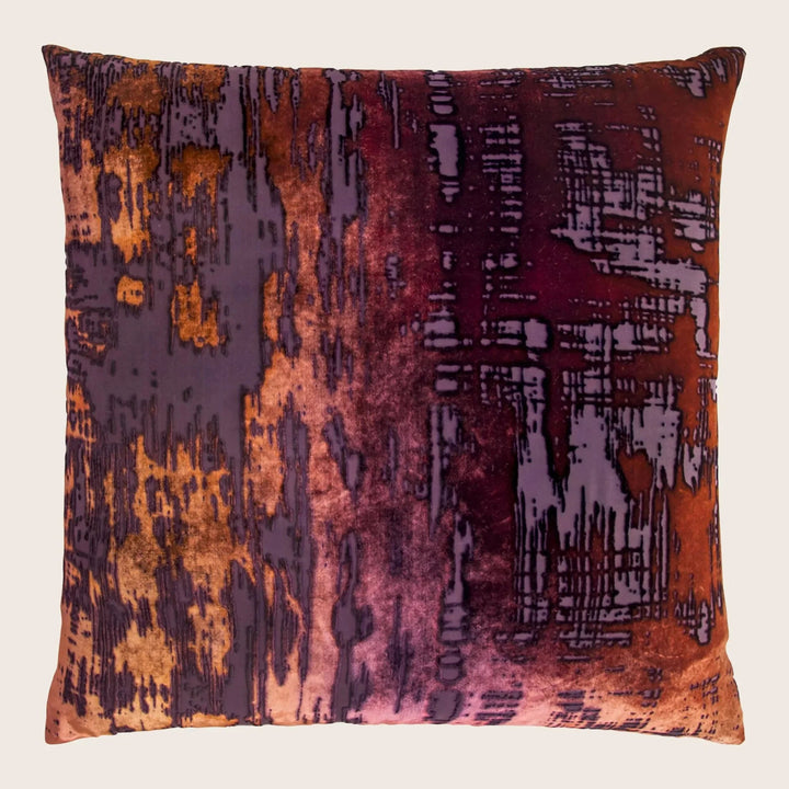 Brushstroke Velvet Pillow, Wildberry