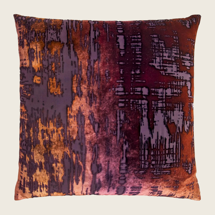 Brushstroke Velvet Pillow, Wildberry