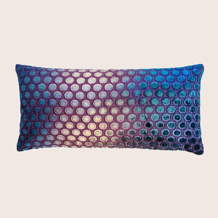 Dots Velvet Pillow, Peacock