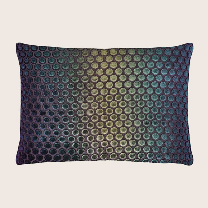 Dots Velvet Pillow, Peacock
