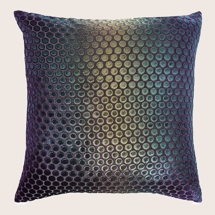 Dots Velvet Pillow, Peacock