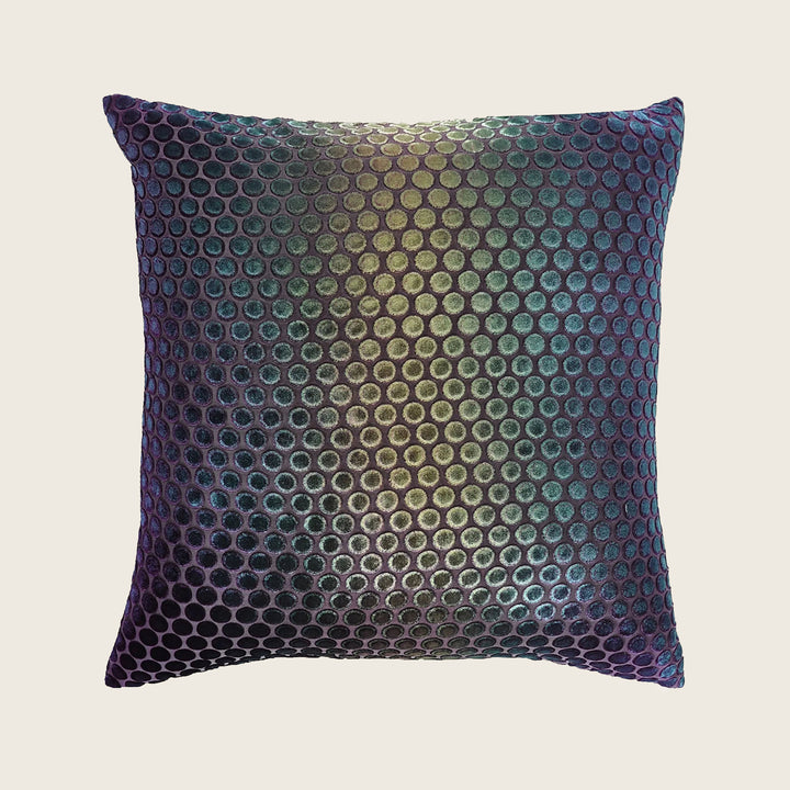 Dots Velvet Pillow, Peacock