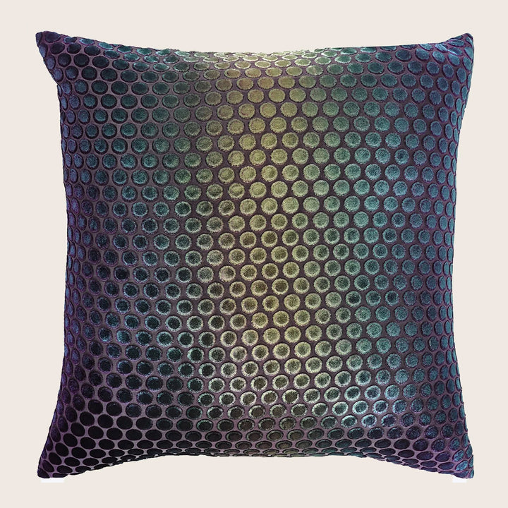 Dots Velvet Pillow, Peacock