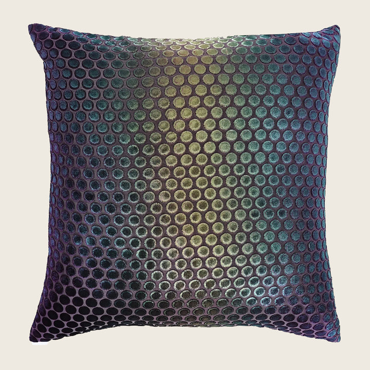 Dots Velvet Pillow, Peacock
