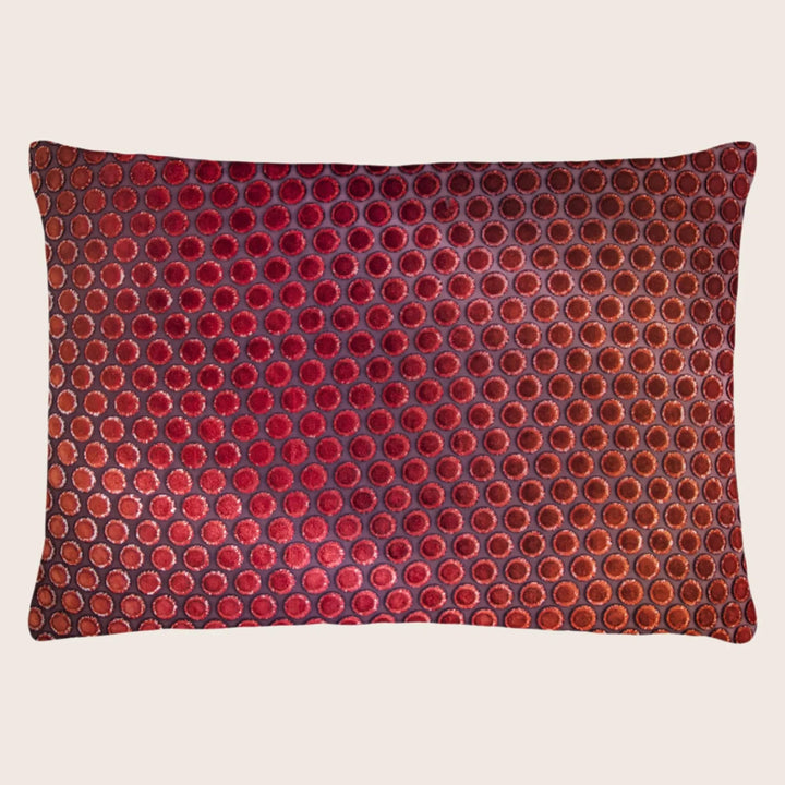 Dots Velvet Pillow, Wildberry