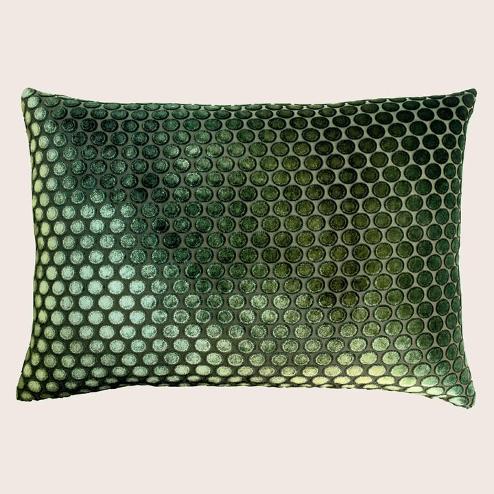 Dots Velvet Pillow, Evergreen