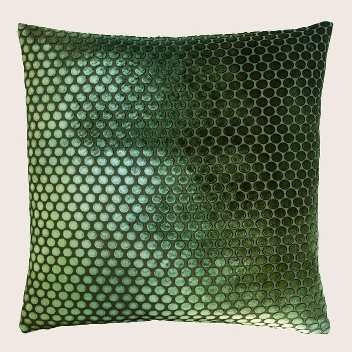 Dots Velvet Pillow, Evergreen