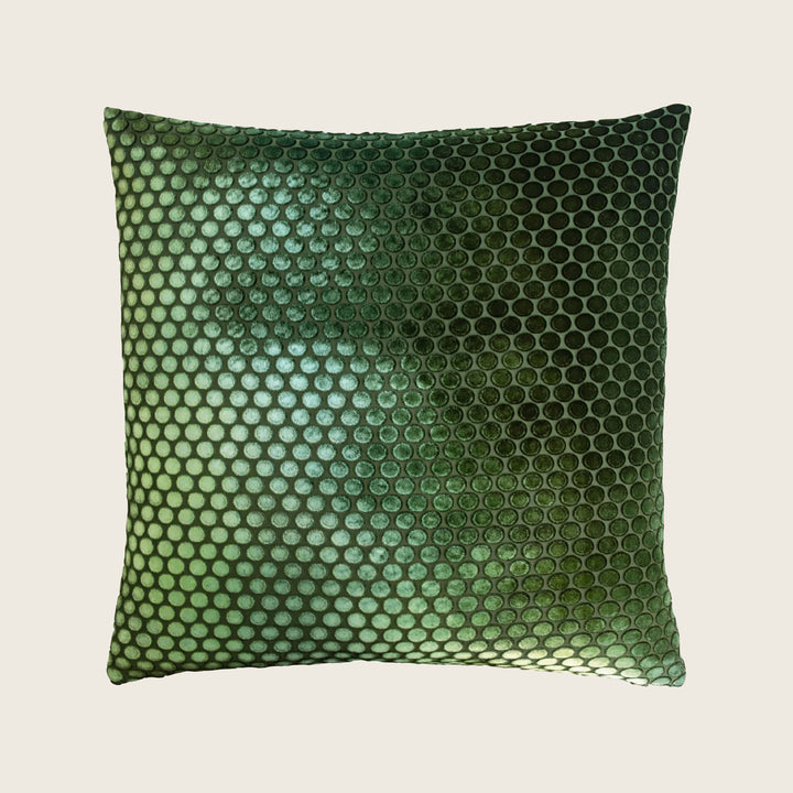 Dots Velvet Pillow, Evergreen