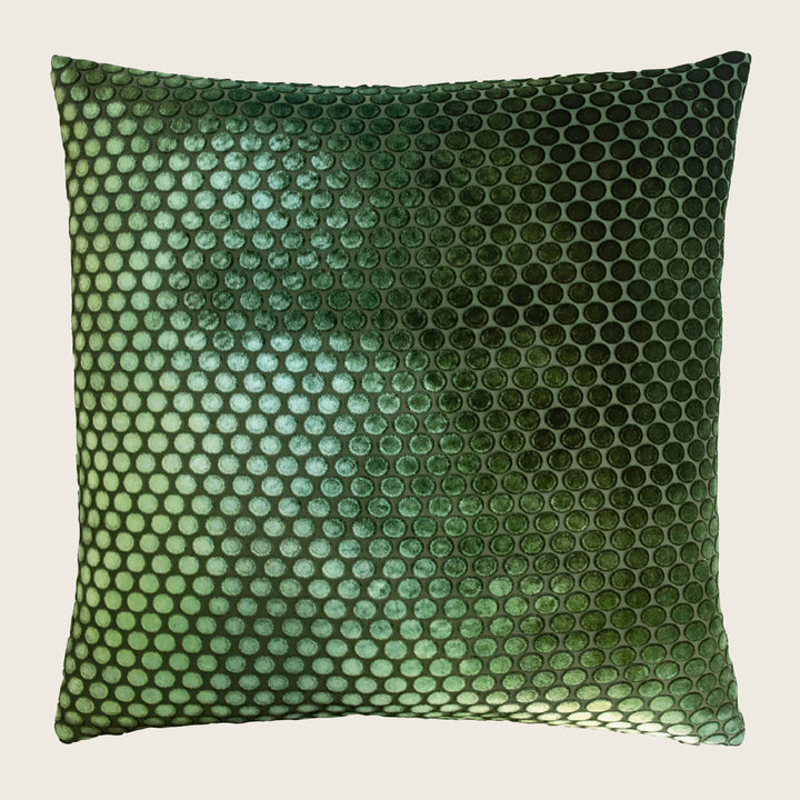 Dots Velvet Pillow, Evergreen