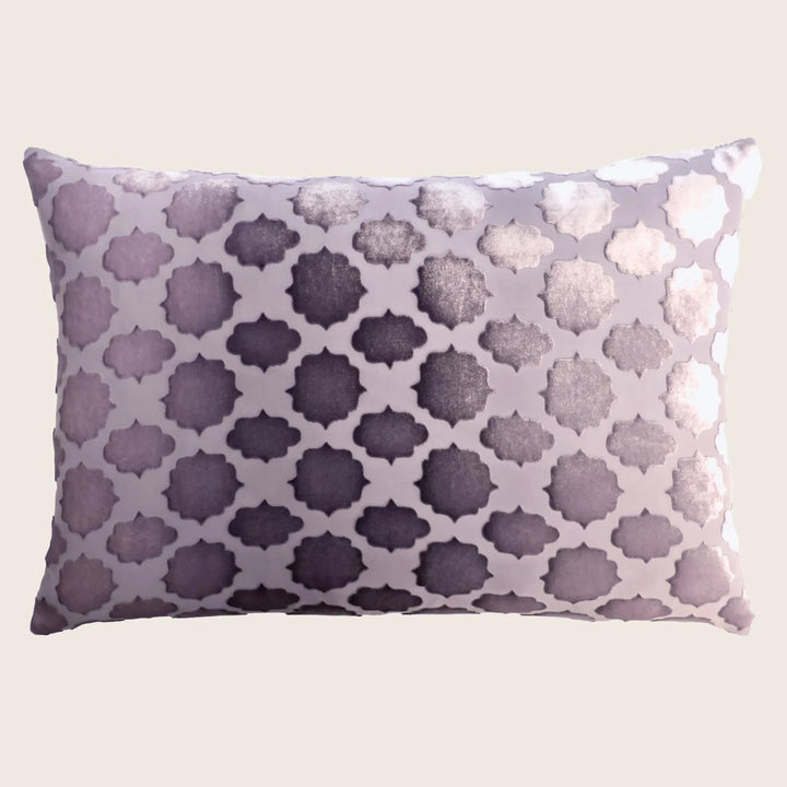 Mod Fretwork Velvet Pillow, Thistle