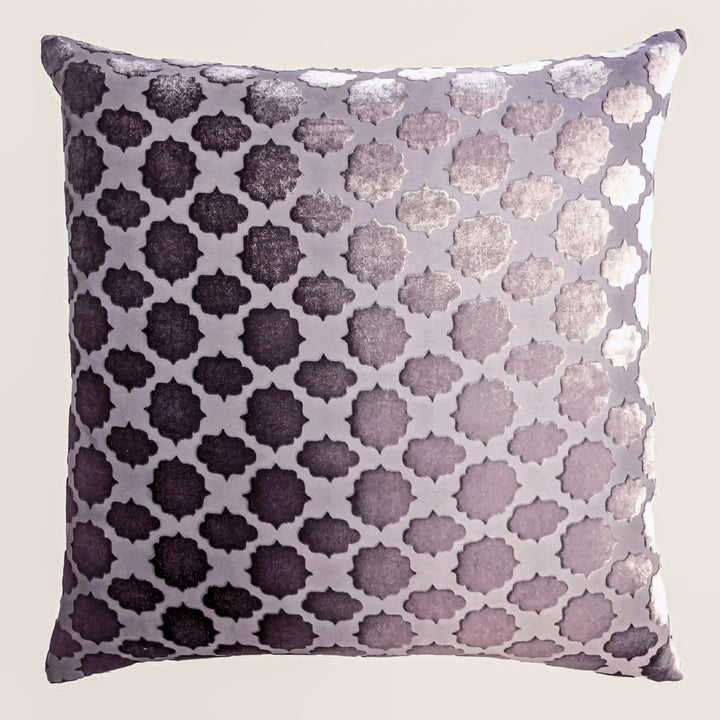 Mod Fretwork Velvet Pillow, Thistle