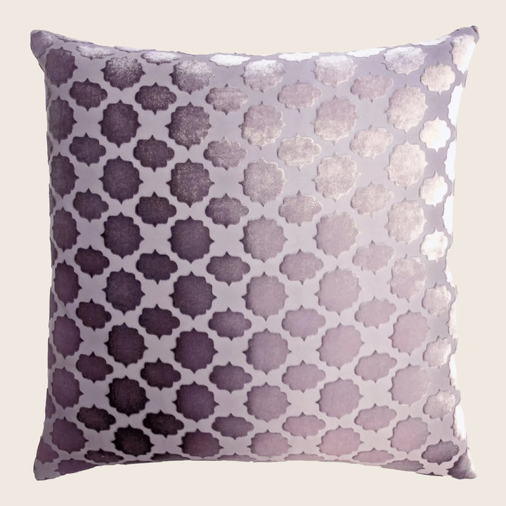 Mod Fretwork Velvet Pillow, Thistle