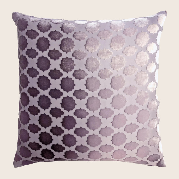 Mod Fretwork Velvet Pillow, Thistle