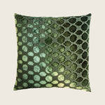 Mod Fretwork Velvet Pillow, Evergreen