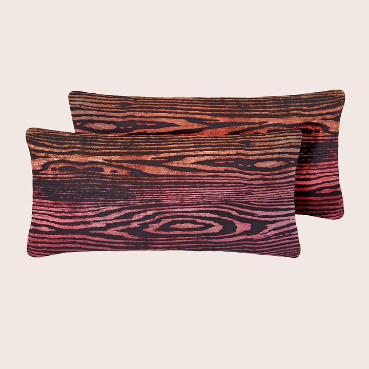 Woodgrain Velvet Pillow, Set of 2