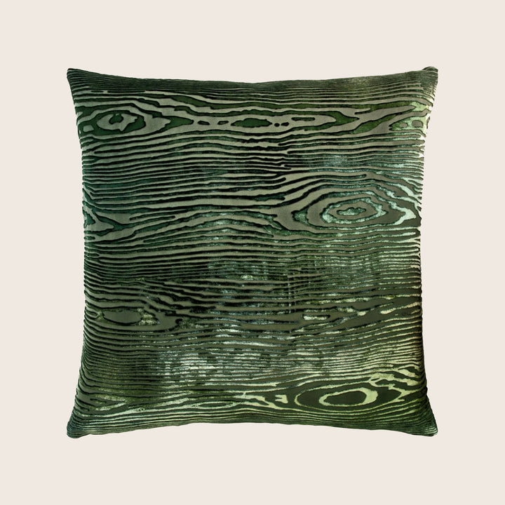 Woodgrain Velvet Pillow, Evergreen