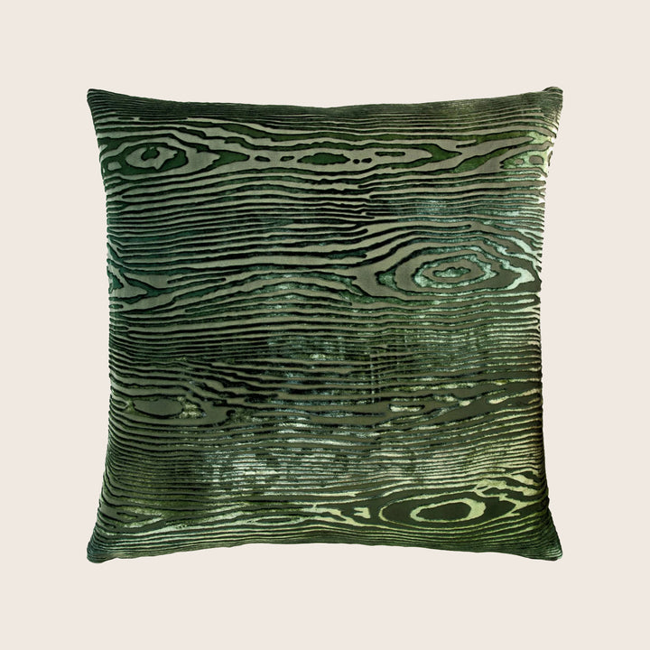 Woodgrain Velvet Pillow, Evergreen