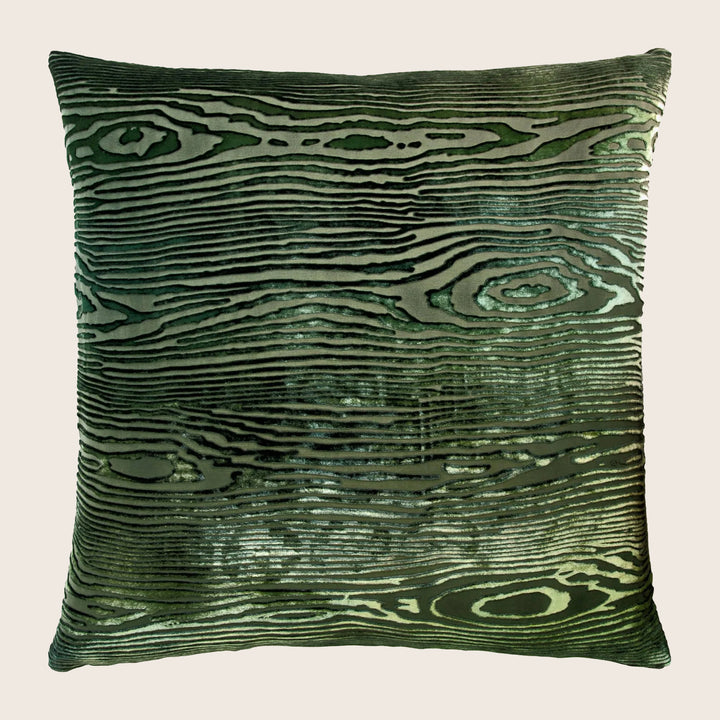 Woodgrain Velvet Pillow, Evergreen