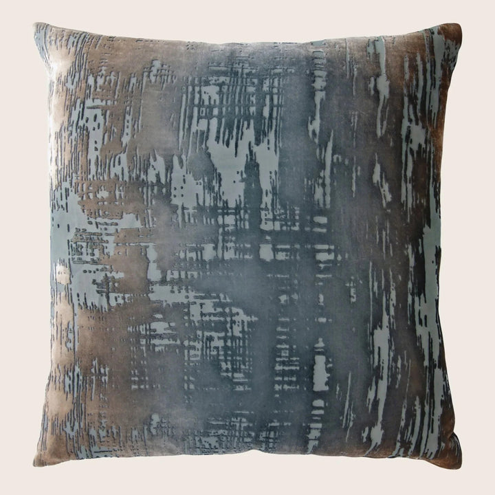 Brushstroke Velvet Pillow, Gunmetal