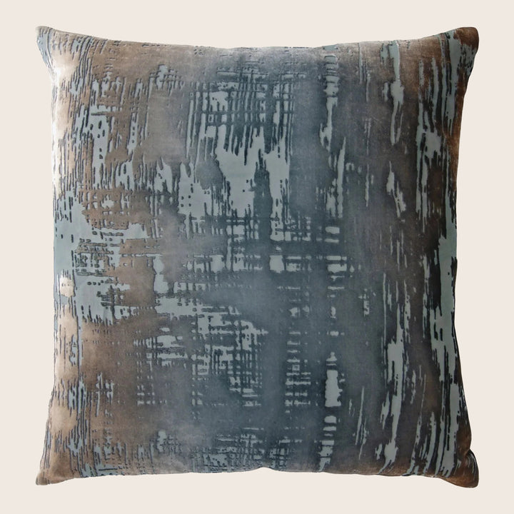 Brushstroke Velvet Pillow, Gunmetal