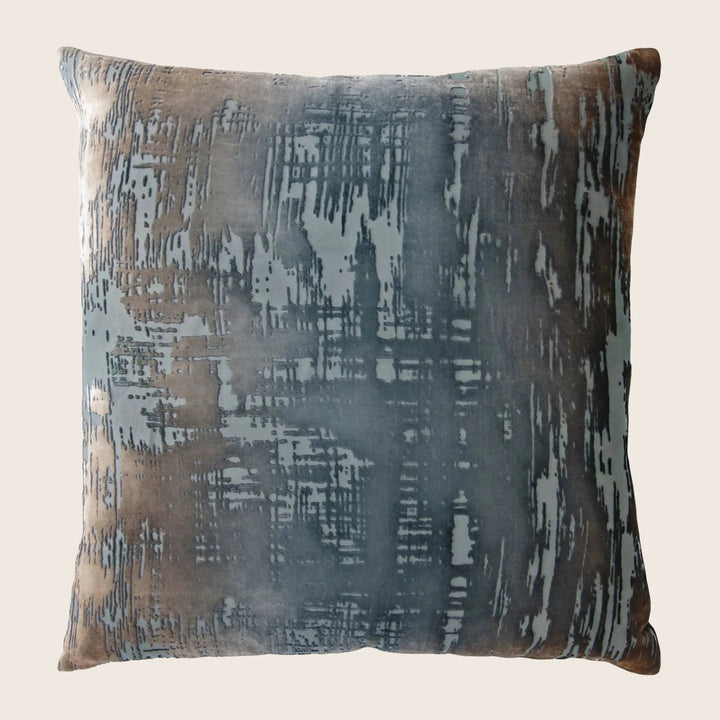 Brushstroke Velvet Pillow, Gunmetal