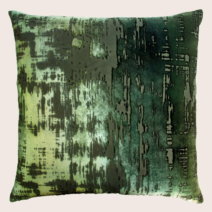 Brushstroke Velvet Pillow, Evergreen