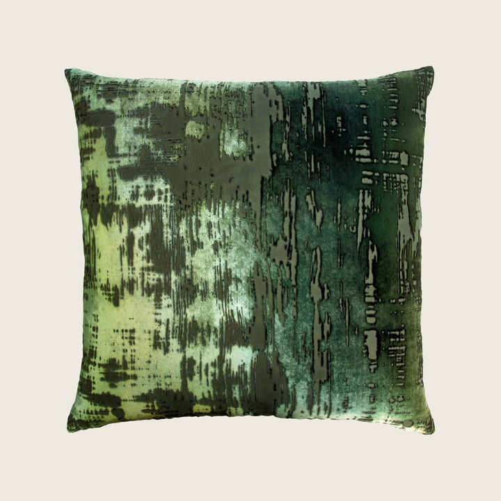 Brushstroke Velvet Pillow, Evergreen