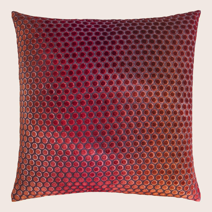 Dots Velvet Pillow, Wildberry