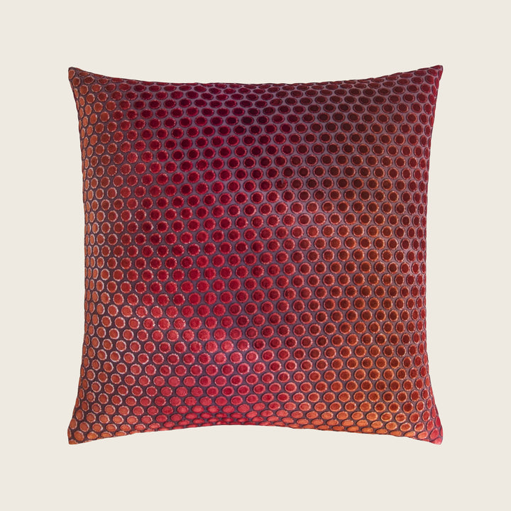 Dots Velvet Pillow, Wildberry