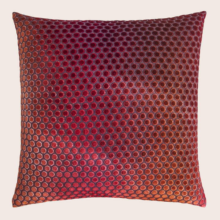 Dots Velvet Pillow, Wildberry
