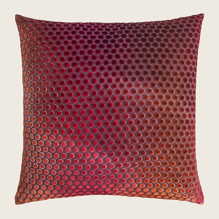 Dots Velvet Pillow, Wildberry