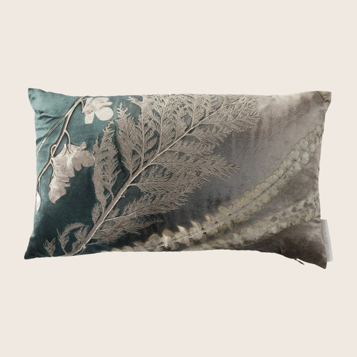 Collage Ombre Lumbar Pillow, Malachite on Cobble
