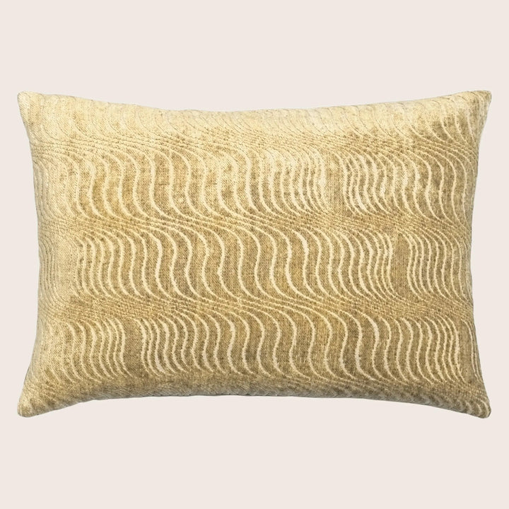 Torsion Woven Jacquard Lumbar Pillow Gold
