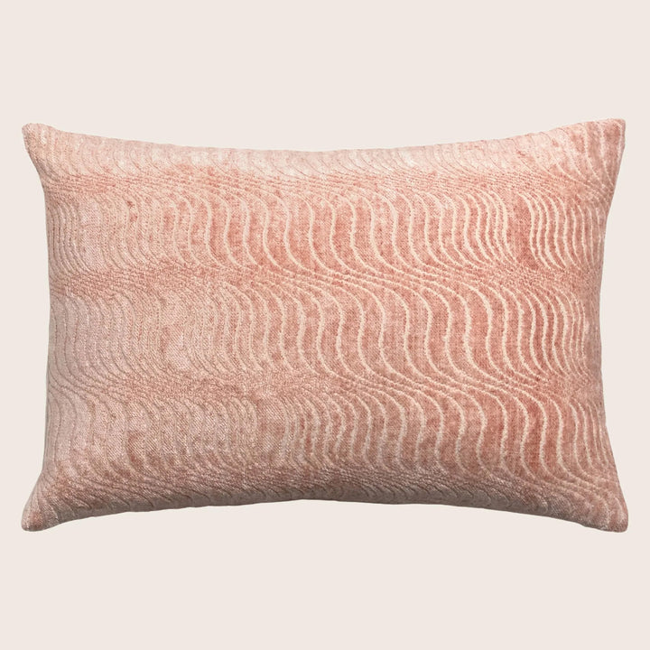 Torsion Woven Jacquard Lumbar Pillow Peach