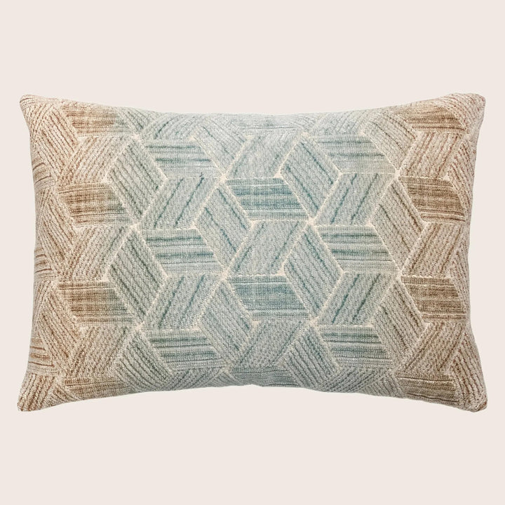 Entwined Woven Jacquard Lumbar Pillow Agave