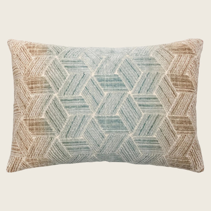 Entwined Woven Jacquard Lumbar Pillow Agave