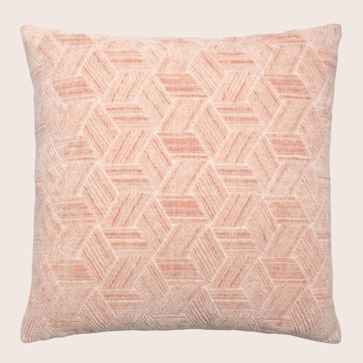 Entwined Woven Jacquard Pillow Peach