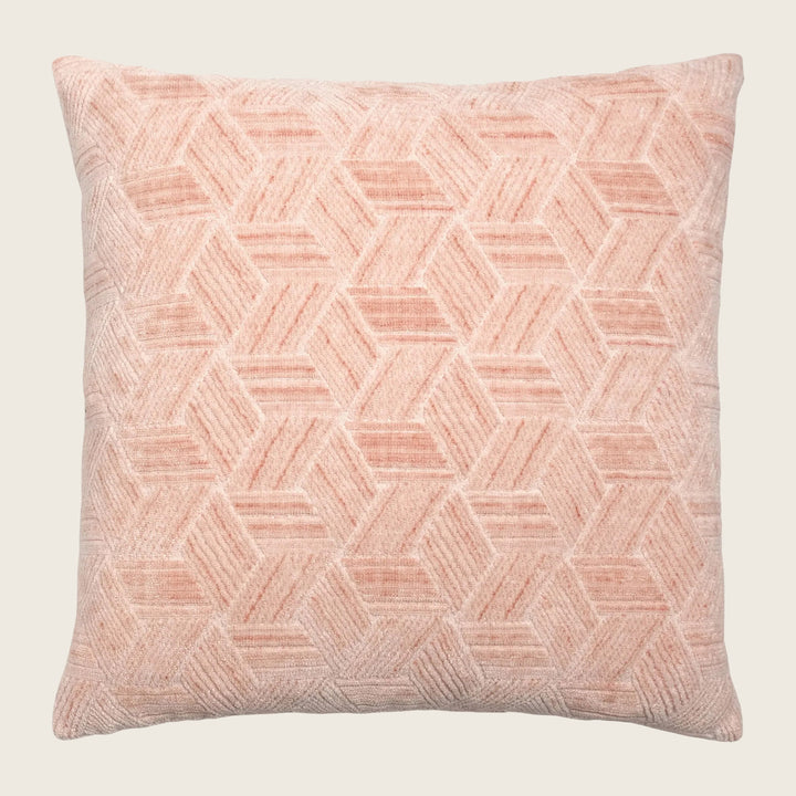 Entwined Woven Jacquard Pillow Peach