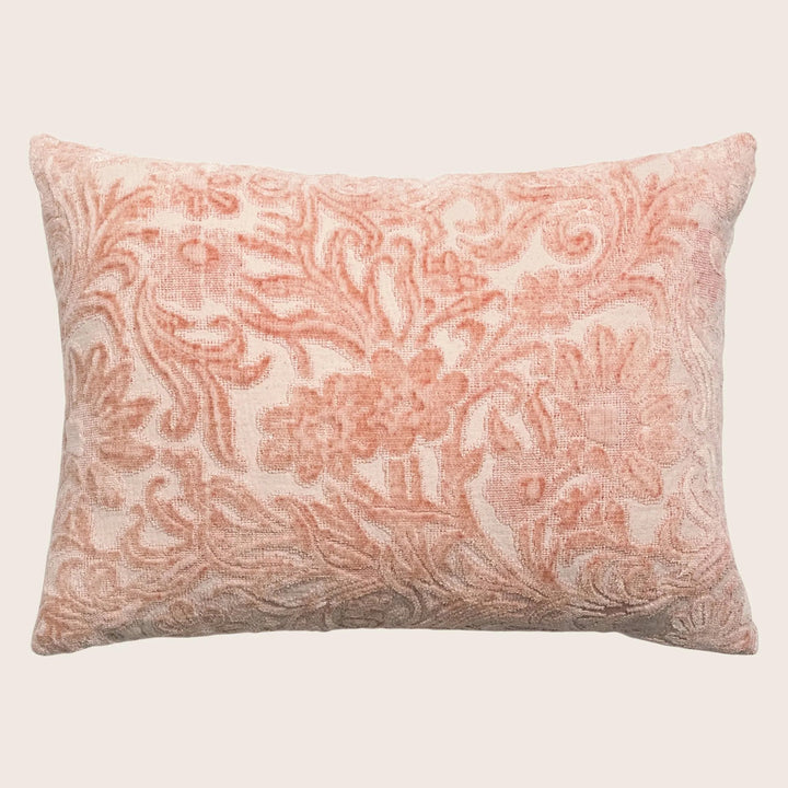 Prospect Park Woven Jacquard Lumbar Pillow Peach