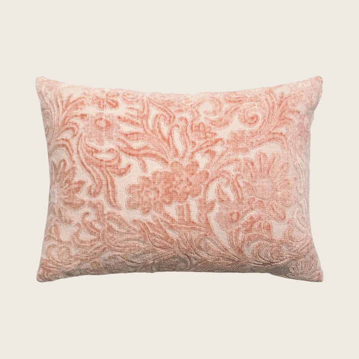 Prospect Park Woven Jacquard Lumbar Pillow Peach