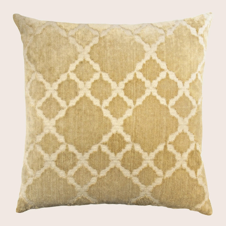 Trellis Woven Jacquard Pillow Gold