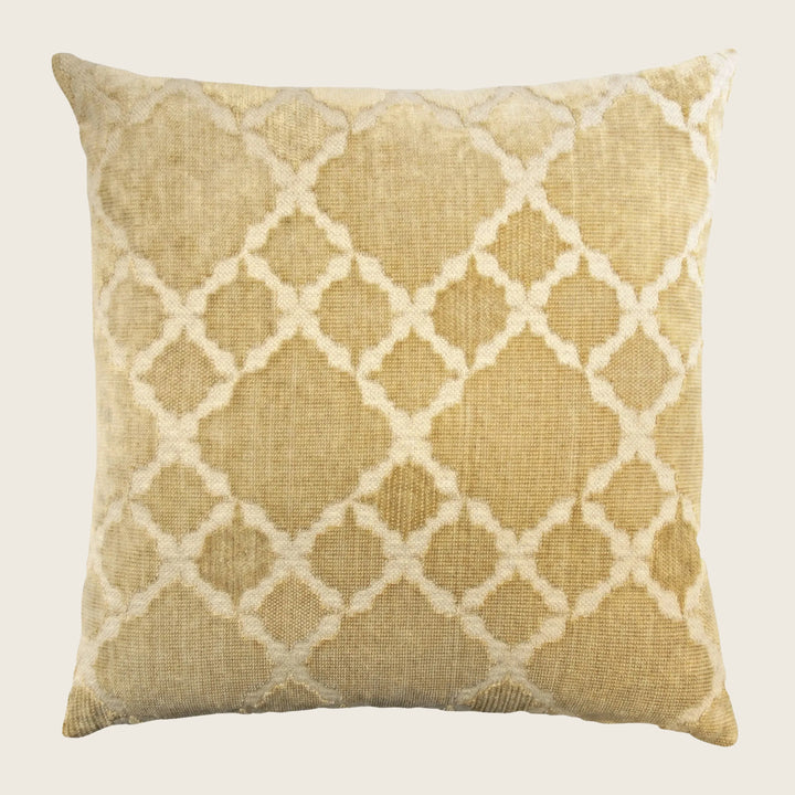 Trellis Woven Jacquard Pillow Gold