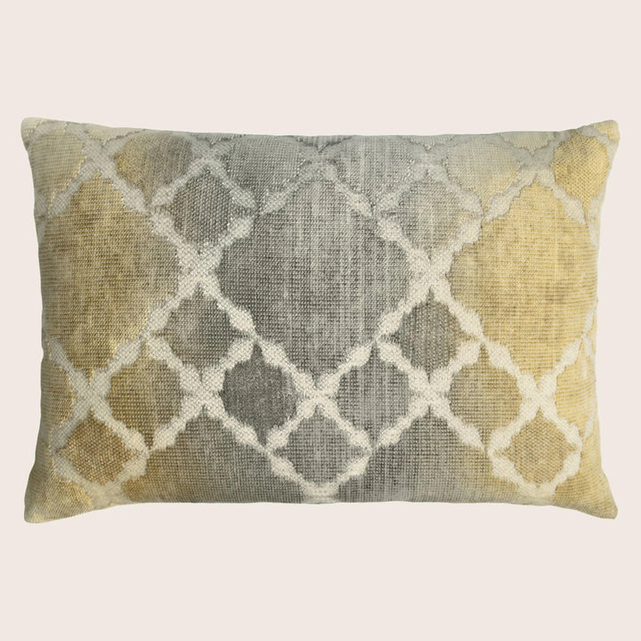 Trellis Woven Jacquard Lumbar Pillow Maize