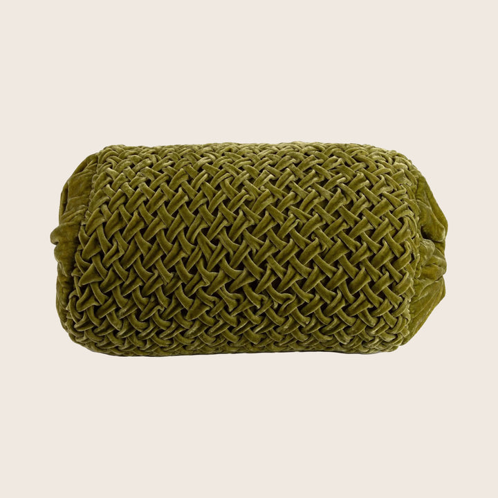 Basket Weave Silk Velvet Bolster Pillow