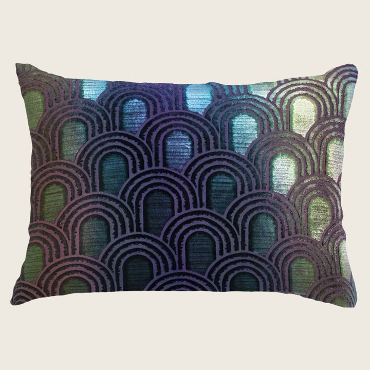 Endless Velvet Lumbar Pillow Peacock