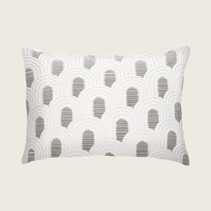 Endless Velvet Lumbar Pillow White