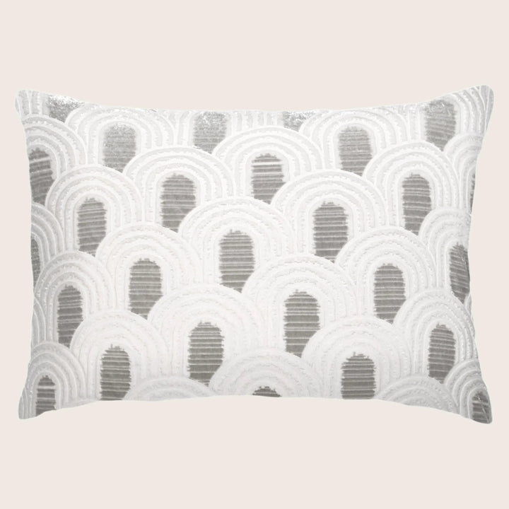 Endless Velvet Lumbar Pillow White