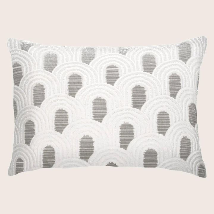 Endless Velvet Lumbar Pillow White