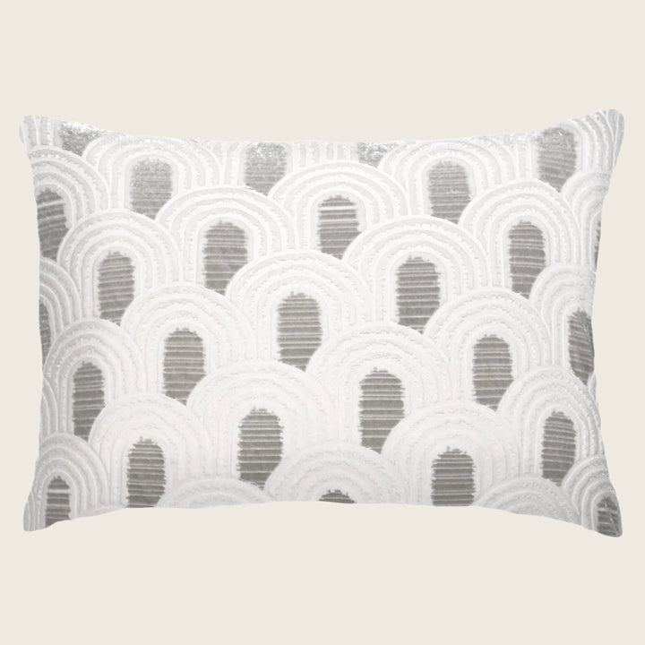 Endless Velvet Lumbar Pillow White
