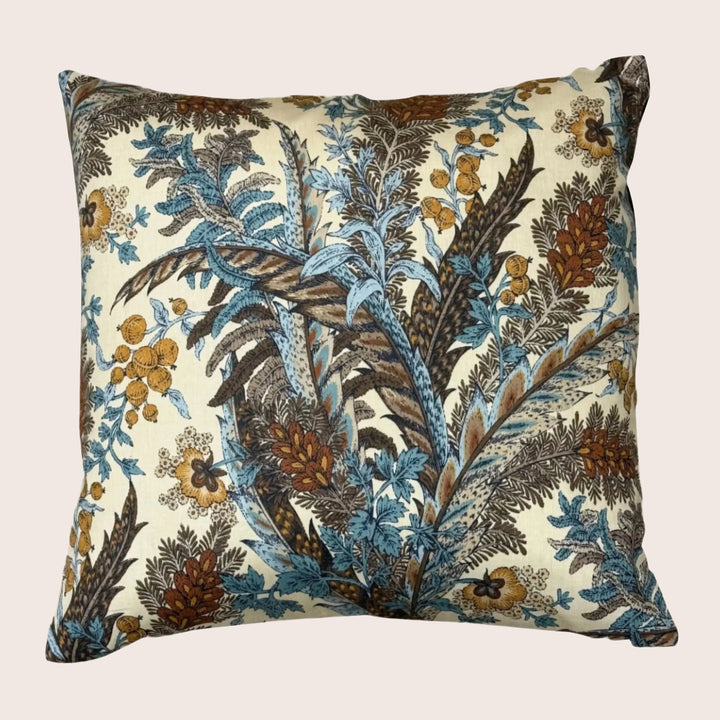 Vintage Feather Floral Pillow